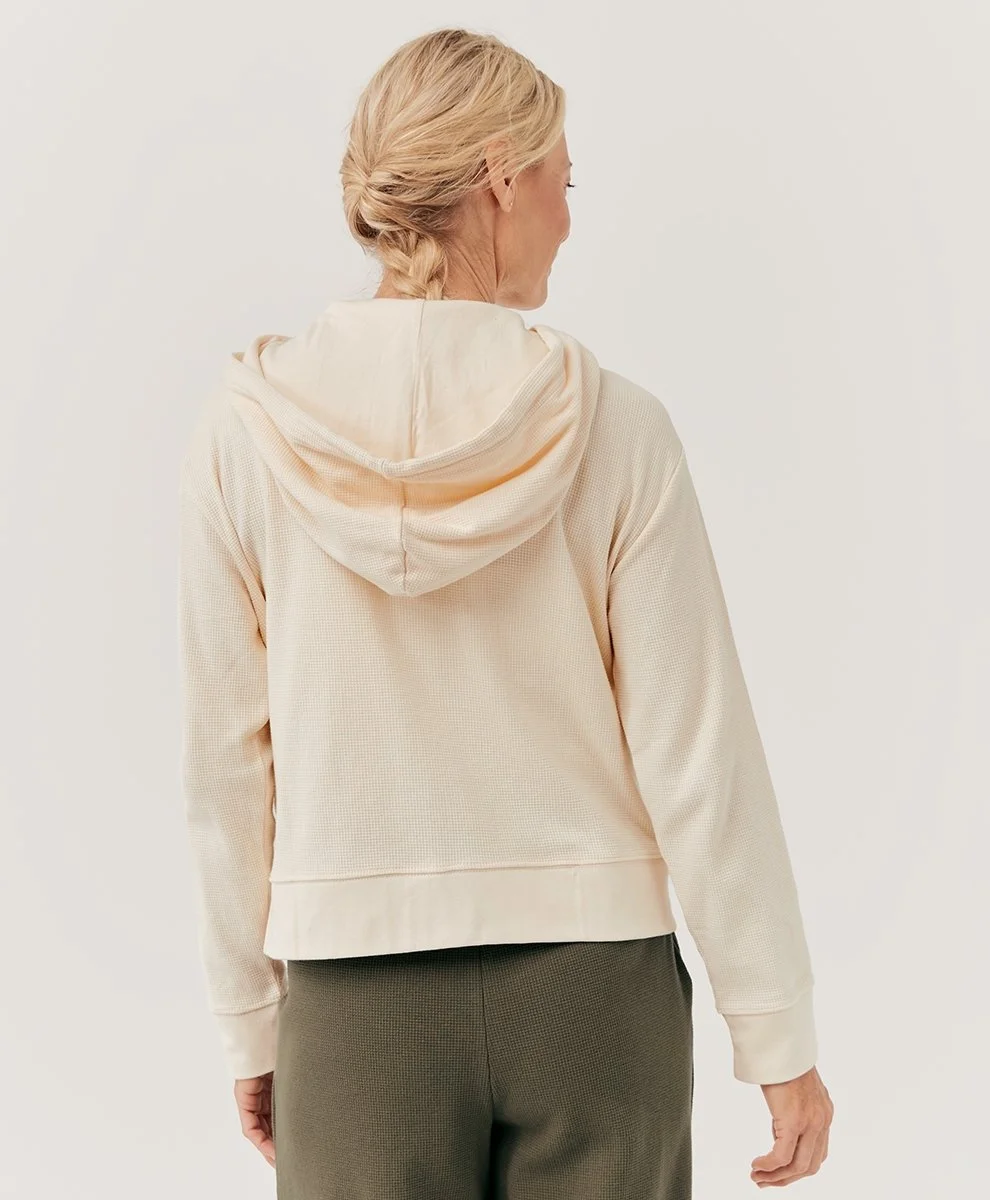 Pact Thermal Waffle Buttercream Zip Hoodie O O L O O P